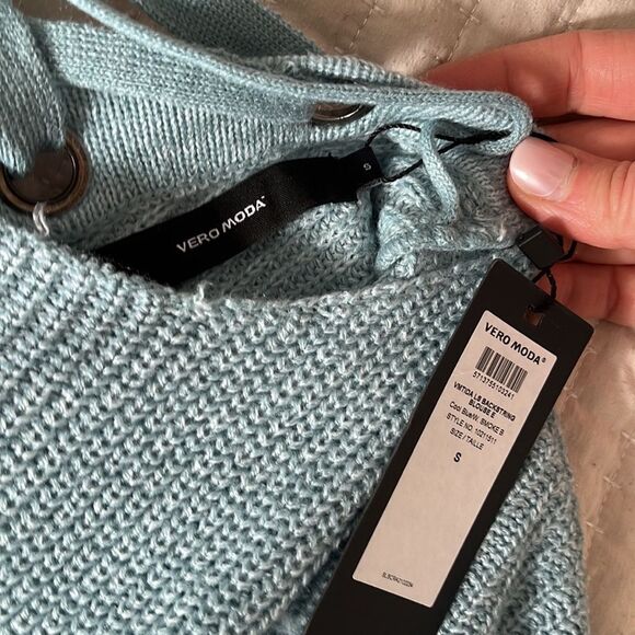 Vero Moda‎ Sweater Womens Small Blue Knit Open Back - Picture 5 of 7